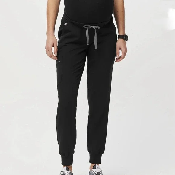 FIGS Women's Black Zamora Maternity Jogger Scrub Pants Small/Tall Full Panel - Picture 10 of 10